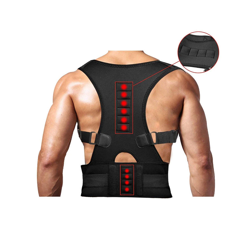 Posture Corrector Support Magnetic Back Shoulder Brace Belt Band For