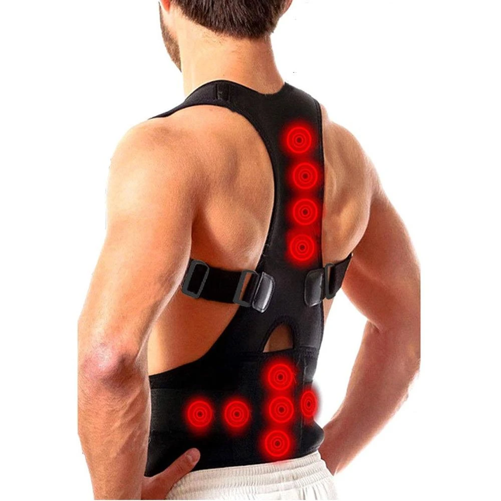 Posture Corrector Support Magnetic Back Shoulder Brace Belt Band For