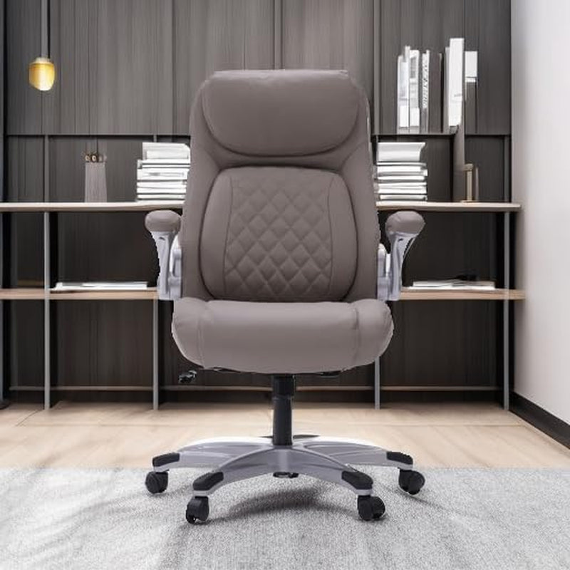 +Posture Ergonomic PU Leather Office Chair. Click5 Lumbar Support with